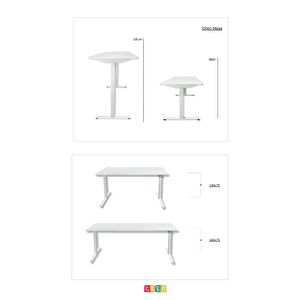 Creo Mobili Yükseklik Ayarlı Elektrikli, Bluetoothlu, Orion 3 Kademe Ofis ve Çalışma Masası Beyaz