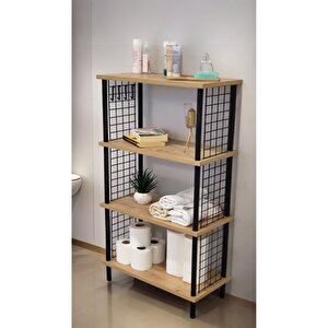 Çevir Kur Banyo Düzenleyici 4 Raflı Banyo Dolabı Çok Amaçlı Dolap Geniş Kitaplık Mutfak Rafı