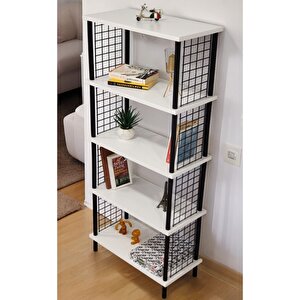Kitap Yuvası 5 Raflı Geniş Kitaplık Ayakkabılık Banyo Düzenleyici Klasörlük Dekoratif Mutfak Rafı
