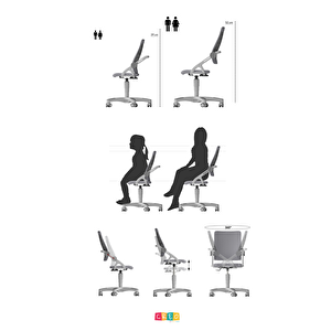 Creo Mobili Yükseklik ve Sırt Ayarlı Sirius Çalışma Sandalyesi, Ofis ve Bilgisayar Koltuğu, Beyaz Sarı