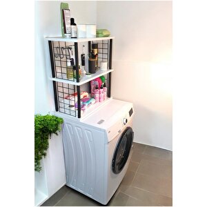 Çevir Kur 3 Raflı Banyo Düzenleyici – Çamaşır Makinesi Üstü Banyo Rafı Beyaz