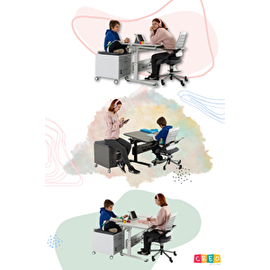 Creo Mobili Yükseklik ve Sırt Ayarlı Vega Plus Çalışma Sandalyesi, Ofis ve Bilgisayar Koltuğu, Antrasit