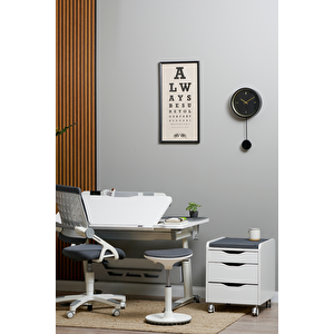Creo Mobili Yükseklik ve Eğim Ayarlı, Çekmeceli, Sirius Basic Çalışma Masası 120x75 cm, Ekru/Gri