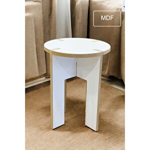 Minimalist Mdf Demonte Tabure - Geçmeli Tasarım - Kolay Montaj Safir Meşe