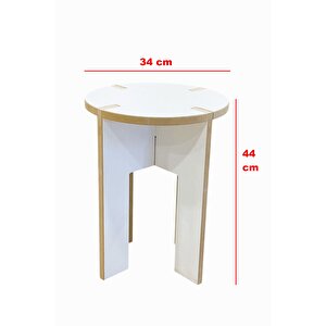 Minimalist Mdf Demonte Tabure - Geçmeli Tasarım - Kolay Montaj Safir Meşe