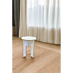 Minimalist Mdf Demonte Tabure - Geçmeli Tasarım - Kolay Montaj Safir Meşe