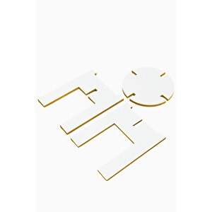 Minimalist Mdf Demonte Tabure - Geçmeli Tasarım - Kolay Montaj