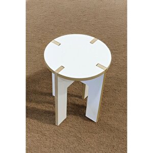Minimalist Mdf Demonte Tabure - Geçmeli Tasarım - Kolay Montaj