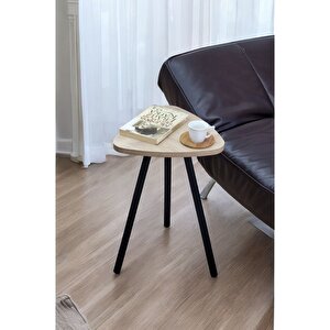 Yüksek Kalite Tekli Pena Üçgen Zigon Sehpa Çay Sehpası Servis Sehpası Boyalı Ahşap Ayaklı Safir Meşe
