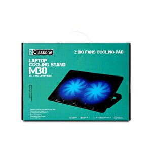 Classone M30 Notebook Standı Ve Soğutucu Mavi Led 14-15.6 Inch, 2 Fan, 2 Usb