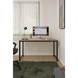 Ae-4600 Çalışma Masası 140'lık Atlantik Çam Suntalı Ve Metalli Bilgisayar Masası Ofis Masası