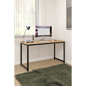 Ae-4600 Çalışma Masası 140'lık Atlantik Çam Suntalı Ve Metalli Bilgisayar Masası Ofis Masası