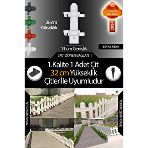 Uzunluk  Köşe Kenar Tamamlama Çiti  32 Cm Yükseklik Çit Ile Uyumludur Beyaz