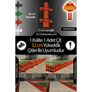 Uzunluk  Köşe Kenar Tamamlama Çiti  32 Cm Yükseklik Çit Ile Uyumludur Kahverengi