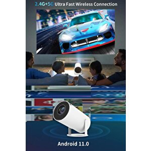 Torima HY300 PRO Taşınabilir Sinema Projektörü Ev Sineması Bluetooth Android 11 Akıllı Projeksiyon