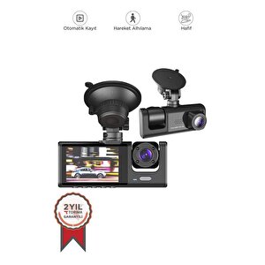 Torima Ta-01 Siyah 1080p Araç Içi 3 Kameralı Lcd Ekranlı Gece Görüşlü Araç Kamerası