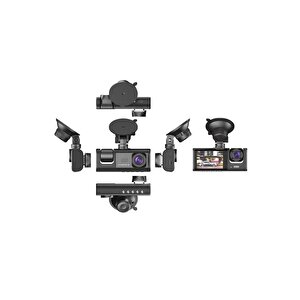 Torima Ta-01 Siyah 1080p Araç Içi 3 Kameralı Lcd Ekranlı Gece Görüşlü Araç Kamerası