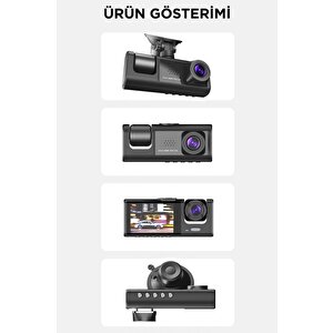 Torima Ta-01 Siyah 1080p Araç Içi 3 Kameralı Lcd Ekranlı Gece Görüşlü Araç Kamerası