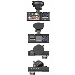 Torima Ta-01 Siyah 1080p Araç Içi 3 Kameralı Lcd Ekranlı Gece Görüşlü Araç Kamerası