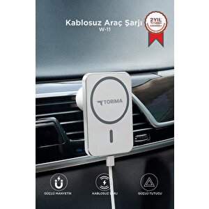Torima Taşınabilir Batarya Araç Şarj Cihazı Telefon Tutucu Magsafe Powerbank W11