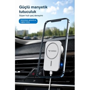 Torima Taşınabilir Batarya Araç Şarj Cihazı Telefon Tutucu Magsafe Powerbank W11