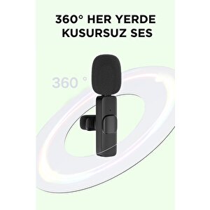 Torima K9 2li Type-c + Lightning Dönüştürücülü Kablosuz Yaka Mikrofonu 2li