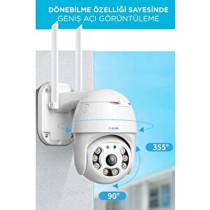 Torima Cmr-12 Beyaz 360° Görüş Hareketli Wi-fi Akıllı Ip Güvenlik Kamerası Dış Mekan Kamerası