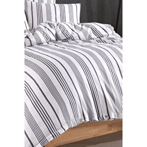 Formeya Modern Lastikli Çarşaflı Pamuklu Tek Kişilik Nevresim Takımı  1 Adet Yastık Kılıflı