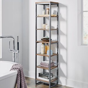Banyo Havluluk Raf Açık Raflı Banyo Dolabı Ahşaplı Raf