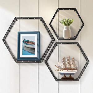 Çocuk Odası Kitaplığı Altıgen Tasarım Metal Kitaplık