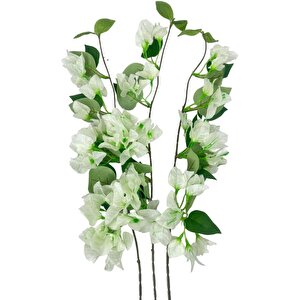 Yapay Çiçek 3dal Begonvil Çiçeği Beyaz 80cm Tek Dal Bodrum Çiçeği Sarkan Çiçek