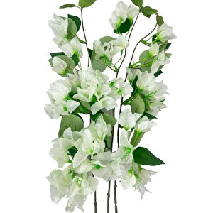 Yapay Çiçek 3dal Begonvil Çiçeği Beyaz 80cm Tek Dal Bodrum Çiçeği Sarkan Çiçek
