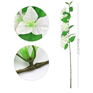 Yapay Çiçek 3dal Begonvil Çiçeği Beyaz 80cm Tek Dal Bodrum Çiçeği Sarkan Çiçek