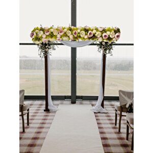 Yapay Çiçek Pembekrem  Şakayık Tak Organizasyon Nişan Düğün Dekor Çiçeği Süsleme Tag 25x130cm