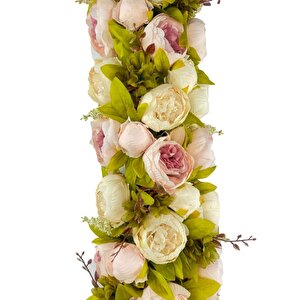 Yapay Çiçek Pembekrem  Şakayık Tak Organizasyon Nişan Düğün Dekor Çiçeği Süsleme Tag 25x130cm