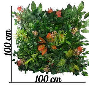 Yapay Çiçek Duvar Kaplama Yapay Duvar Çiçeği 1m2 100*100cm Panel Şimşir Yapay Çiçekli Duvar