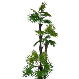 Yapay Ağaç Palmiye Fanpalm 3katlı 24yaprak Siyah Plastik Saksıda 165*65cm