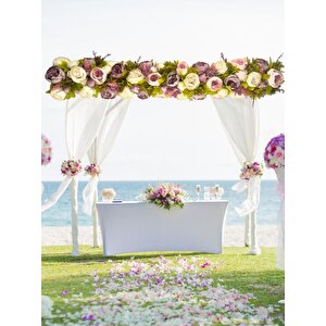 Yapay Çiçek Gülkurusu Pembe  Şakayık Tak Organizasyon Nişan Düğün Dekor Çiçeği Süsleme Tag 25x130cm