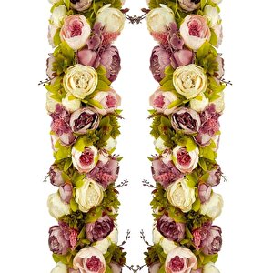 Yapay Çiçek Gülkurusu Pembe  Şakayık Tak Organizasyon Nişan Düğün Dekor Çiçeği Süsleme Tag 25x130cm