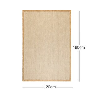 Ocean Home Textile Leke Tutmaz İç Dış Mekan Bej Renk Balıksırtı Halı Kilim 120 X 180 Cm