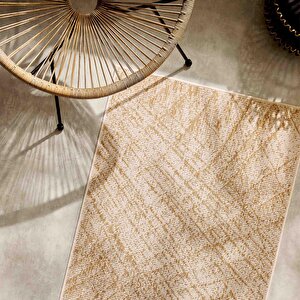 Ocean Home Textile Leke Tutmaz İç Dış Mekan Bej Renk Desenli Halı Kilim 80 X 150 Cm