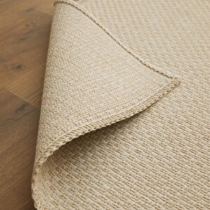 Yıkanabilir Jüt Görünümlü Krem Renk Hasır Desenli Halı Kilim 200 X 290 Cm