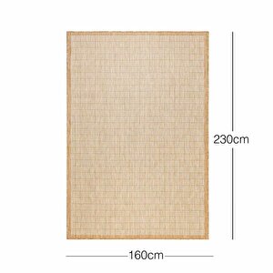 Ocean Home Textile Leke Tutmaz İç Dış Mekan Bej Renk Hasır Desenli Halı Kilim 160 X 230 Cm