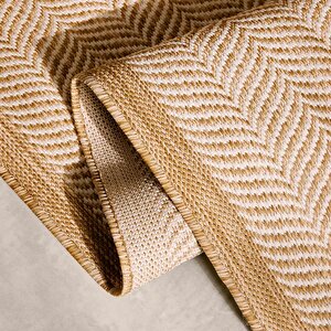 Leke Tutmaz İç Dış Mekan Bej Renk Balıksırtı Halı Kilim 80 X 150 Cm
