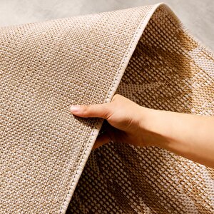 Leke Tutmaz İç Dış Mekan Bej Renk Tropikal Desenli Halı Kilim 160 X 230 Cm