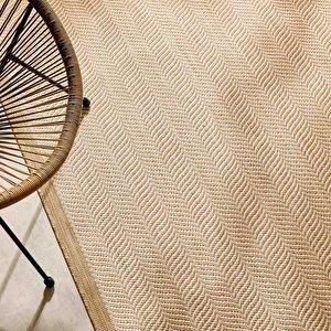 Ocean Home Textile Leke Tutmaz İç Dış Mekan Bej Renk Balıksırtı Halı Kilim 160 X 230 Cm