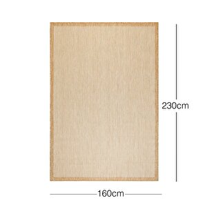 Ocean Home Textile Leke Tutmaz İç Dış Mekan Bej Renk Balıksırtı Halı Kilim 160 X 230 Cm
