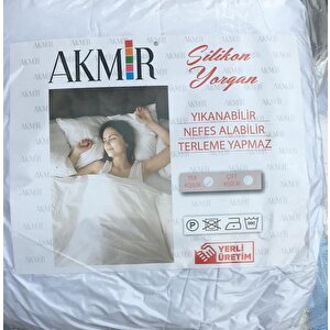 Yorgan 12960 Silikon Akmr Çift Kişi Model Beyaz Pamuk Kumaş Silikon Dolgu El Yapı