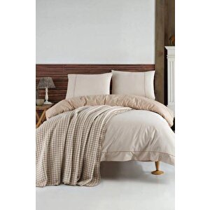 Ecosse Stylish Krem Çift Kişilik Nevresim Takımı