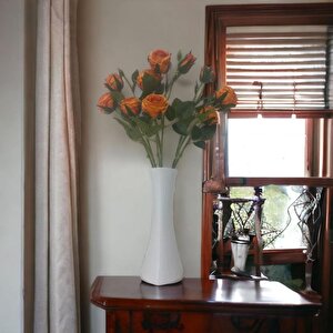 T.concept Dekoratif Yapay Gül Çiçek 60 Cm Turuncu Renk